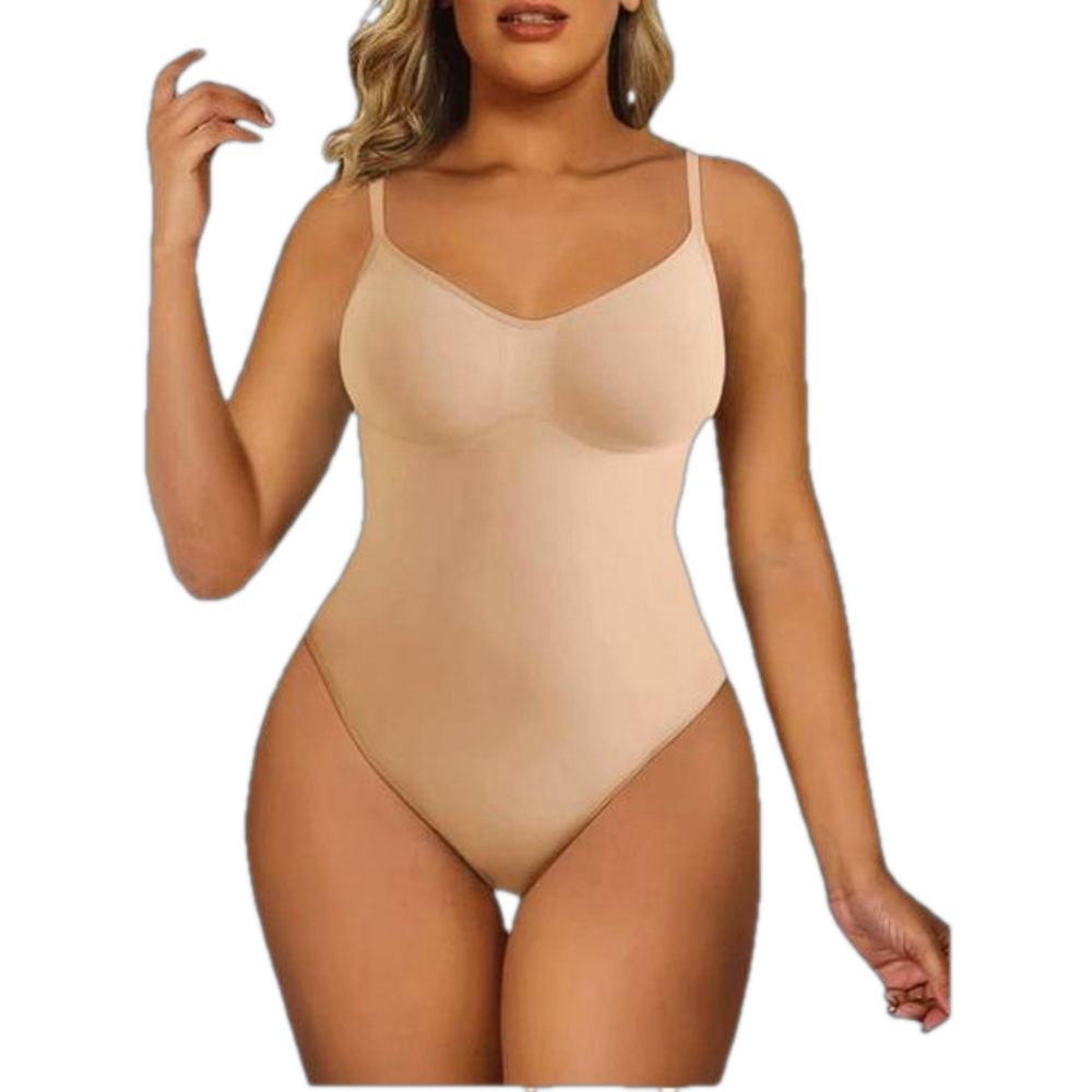 SHAPERX Bodysuit Beige Seamless Snatched Waist Control L/XL NWT nude viral